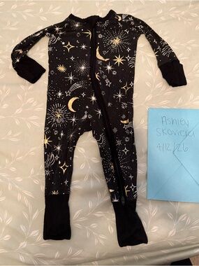 Little Sleepies Celebration Stars 3-6 month zippy